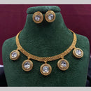 Amoliya Jewels Elegant Gold-Plated Crystal Necklace Set