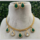 Amoliya Jewels Elegant Gold-Plated Crystal Necklace Set
