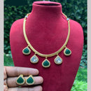 Amoliya Jewels Elegant Gold-Plated Crystal Necklace Set