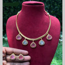 Amoliya Jewels Elegant Gold-Plated Crystal Necklace Set