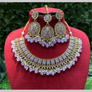 Amoliya Jewels Elegant Gold-Plated Crystal Necklace Set