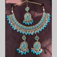 Amoliya Jewels Elegant Gold-Plated Crystal Necklace Set