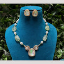 Amoliya Jewels Gold Plated Polki Kundan And Pearl Necklace Set