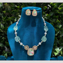 Amoliya Jewels Gold Plated Polki Kundan And Pearl Necklace Set