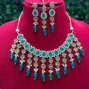 Amoliya Jewels Gold Plated Pota Stone And Beads Necklace Set