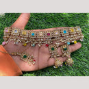 Amoliya Gold Plated Designer Crystal And Beads Choker Necklace Set