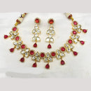 Amoliya Jewels Gold Plated Polki Kundan Necklace Set