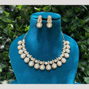Amoliya Jewels Gold Plated Polki Kundan Necklace Set