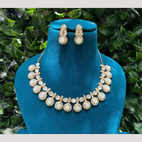 Amoliya Jewels Gold Plated Polki Kundan Necklace Set