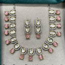 Amoliya Jewels Gold Plated Polki Kundan Necklace Set