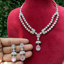 Amoliya Jewels Gold Plated American Diamond Necklace Set