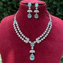 Amoliya Jewels Gold Plated American Diamond Necklace Set