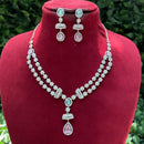 Amoliya Jewels Gold Plated American Diamond Necklace Set