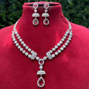Amoliya Jewels Gold Plated American Diamond Necklace Set