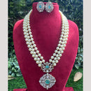 Amoliya Jewels Gold Plated Polki Kundan Stone And Pearl Long Necklace Set
