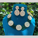 Amoliya Jewels Gold Plated Polki Kundan And Beads Necklace Set