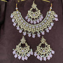 Amoliya Jewels Elegant Gold Plated Crystal And Beads Necklace Set