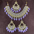 Amoliya Jewels Elegant Gold Plated Crystal And Beads Necklace Set
