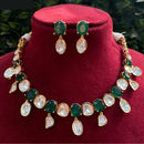 Amoliya Jewels Gold Plated Polki Kundan Necklace Set