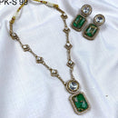 Amoliya Jewels Gold Plated Druzy Stone Necklace Set
