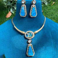 Amoliya Jewels Gold Plated Druzy Stone Necklace Set