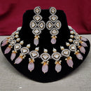 Amoliya Jewels 2 Tone Plated Polki Kundan Necklace Set