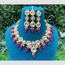 Amoliya Jewels Gold Plated Kundan And Beads Necklace Set