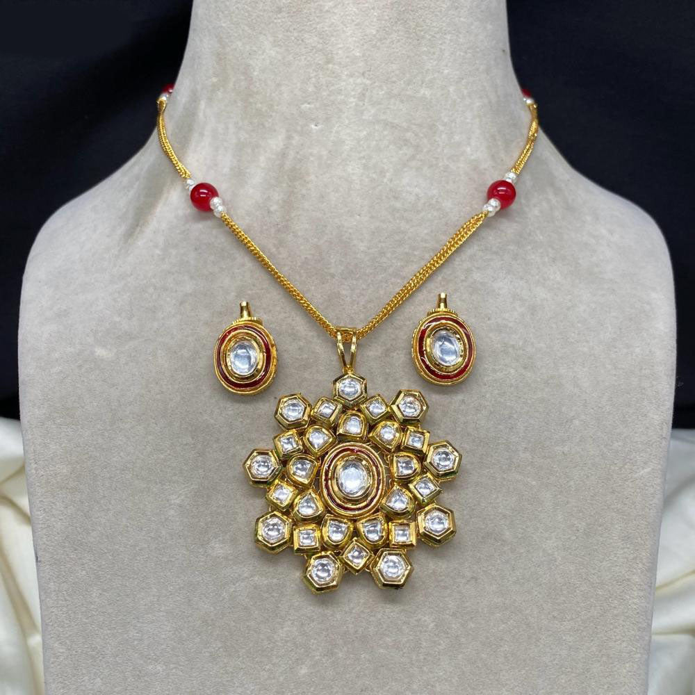 Amoliya Jewels Gold Plated Kundan Necklace Set