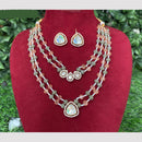 Amoliya Jewels Traditional Gold-Plated Polki Kundan And Beads Necklace Set
