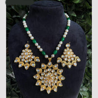 Amoliya Jewels Gold Plated Kundan And Beads Necklace Set