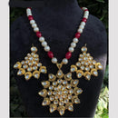 Amoliya Jewels Gold Plated Kundan And Beads Necklace Set
