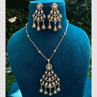 Amoliya Jewels Gold Plated Polki Kundan Necklace Set