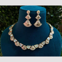 Amoliya Jewels Gold Plated Polki Kundan Meenakari Necklace Set