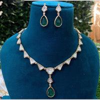 Amoliya Jewels Gold Plated Polki Kundan Necklace Set