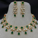 Amoliya Jewels Gold Plated Polki Kundan Necklace Set