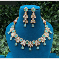 Amoliya Jewels Gold Plated Polki Kundan Necklace Set