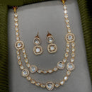 Amoliya Jewels Gold Plated Polki Kundan Necklace Set