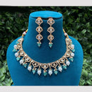 Amoliya Jewels Traditional Gold-Plated Polki Kundan And Beads Necklace Set