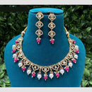 Amoliya Jewels Traditional Gold-Plated Polki Kundan And Beads Necklace Set