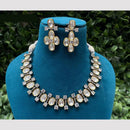 Amoliya Jewels 2 Tone Plated Polki Kundan Necklace Set