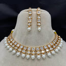 Amoliya Jewels Traditional Gold-Plated Polki Kundan And Beads Necklace Set