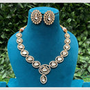 Amoliya Jewels Gold Plated Polki Kundan Necklace Set