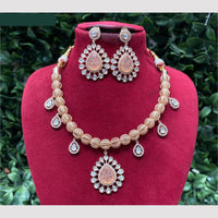 Amoliya Jewels Gold Plated Polki Kundan Necklace Set