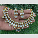 Amoliya Jewels Elegant Gold Plated Kundan Stone And Beads Necklace Set