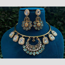 Amoliya Jewels Elegant Gold Plated Kundan Stone And Beads Necklace Set