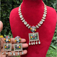 Amoliya Jewels Gold Plated Polki Kundan Necklace Set