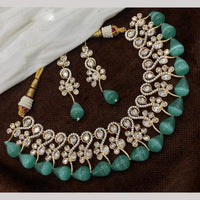 Amoliya Jewels Gold Plated Polki Kundan And Beads Necklace Set