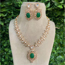 Amoliya Jewels Gold Plated Kundan And Austrain Stone Necklace Set 