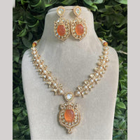 Amoliya Jewels Gold Plated Kundan And Austrain Stone Necklace Set