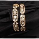 Amoliya Jewels Traditional Gold Plated Polki Kundan Openable Bangles Set